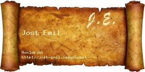 Jost Emil névjegykártya